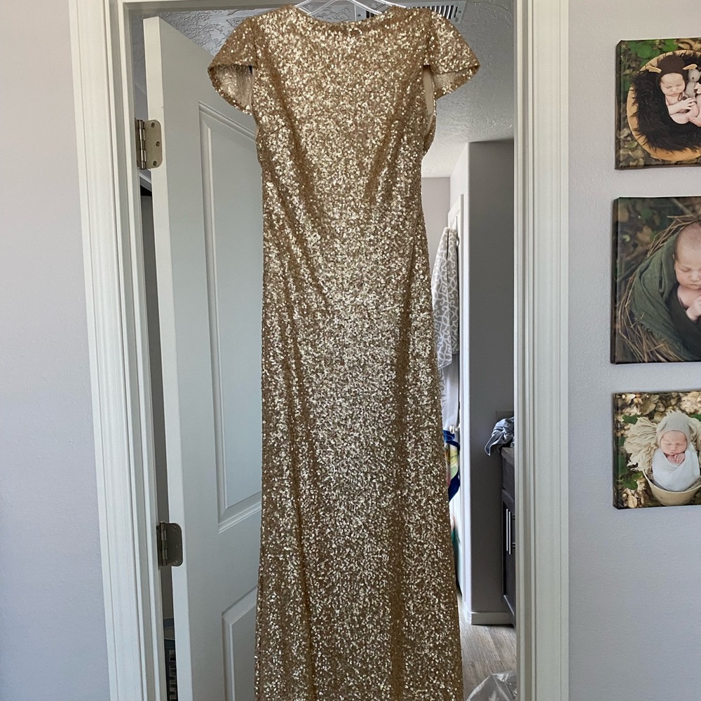 Gold sequin formal dress